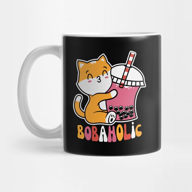 Bobaholic Boba Milk Tea Cat by Teewyld